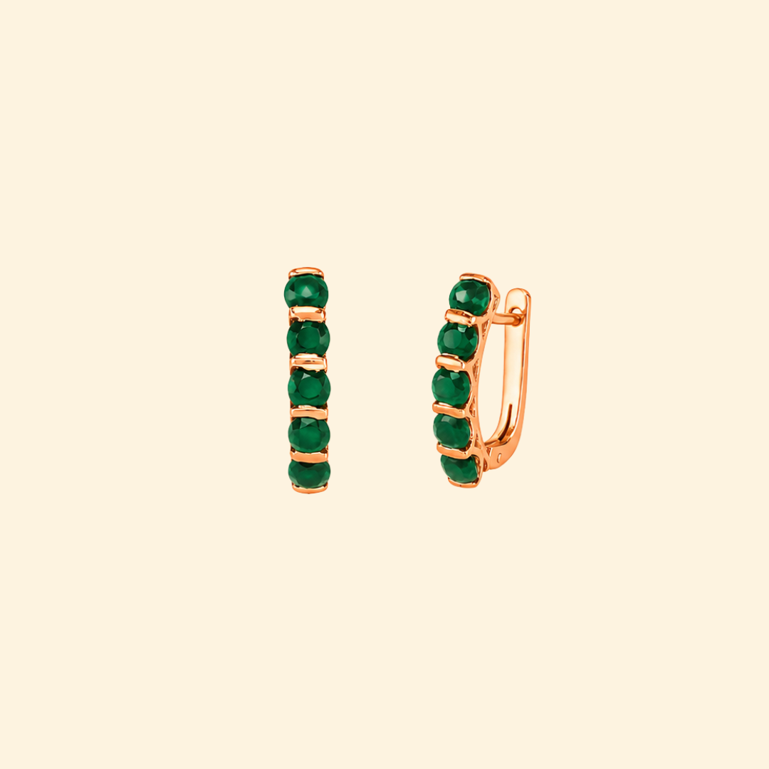 Eternity Earrings in Green Onyx