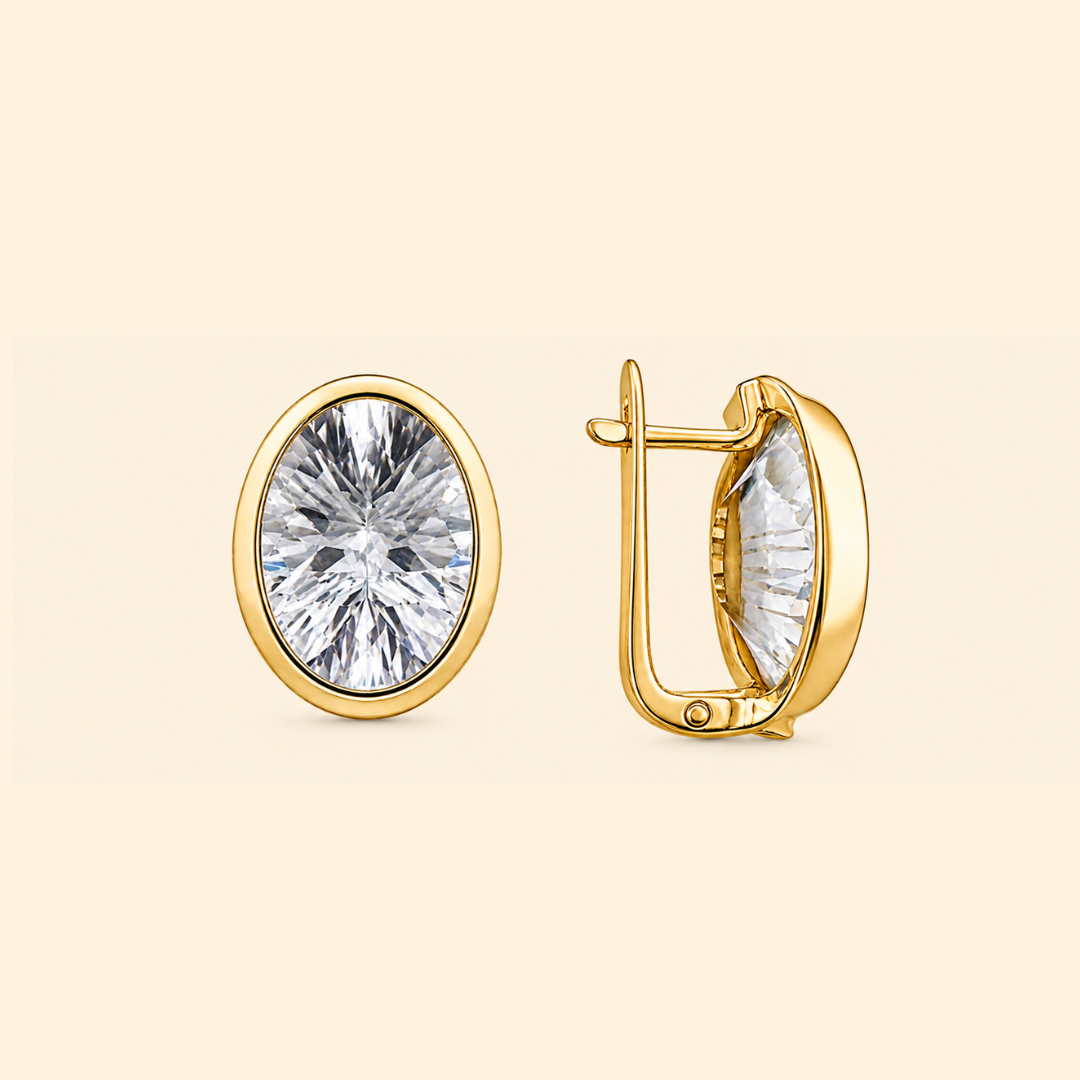 RJ Karishma in Classic Clear Quartz Earrings