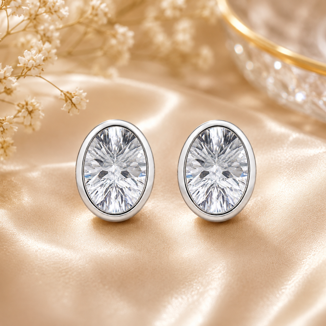 RJ Karishma in Classic Clear Quartz Earrings