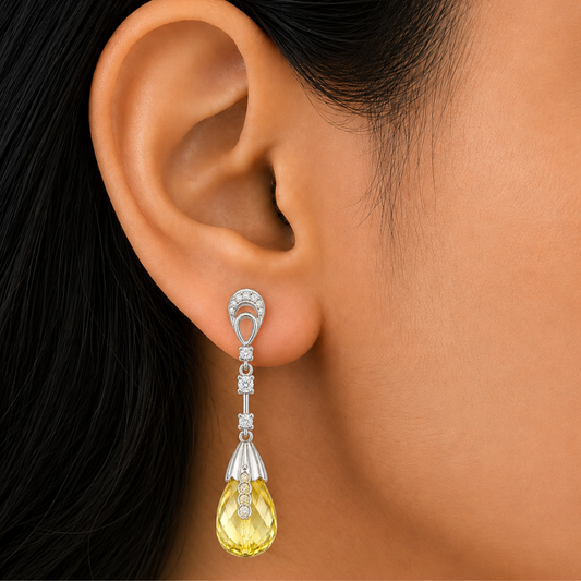 Lemon Quartz Drop Earrings