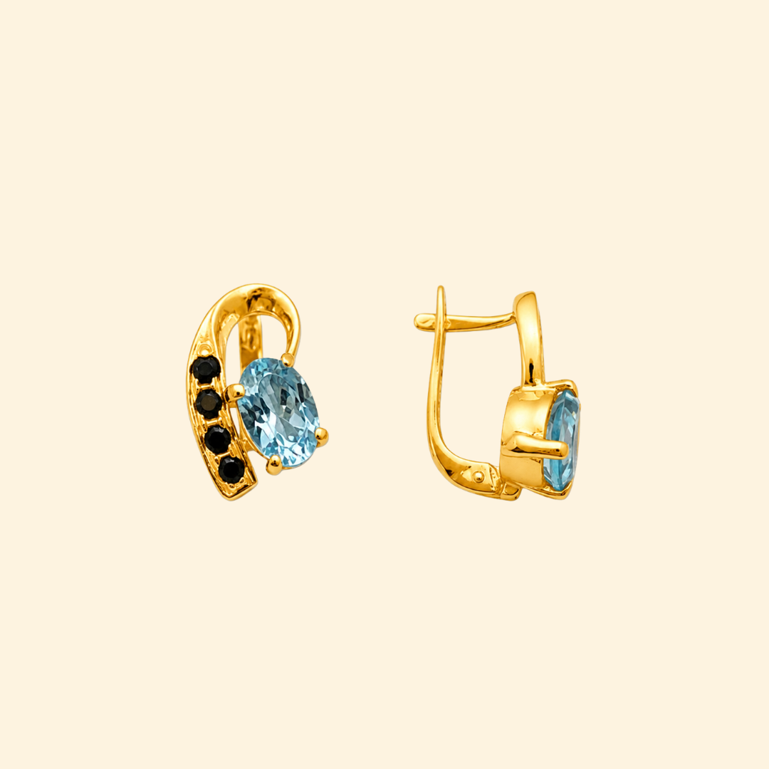 Vesper Sky Blue Topaz & Spinel Drop Earrings