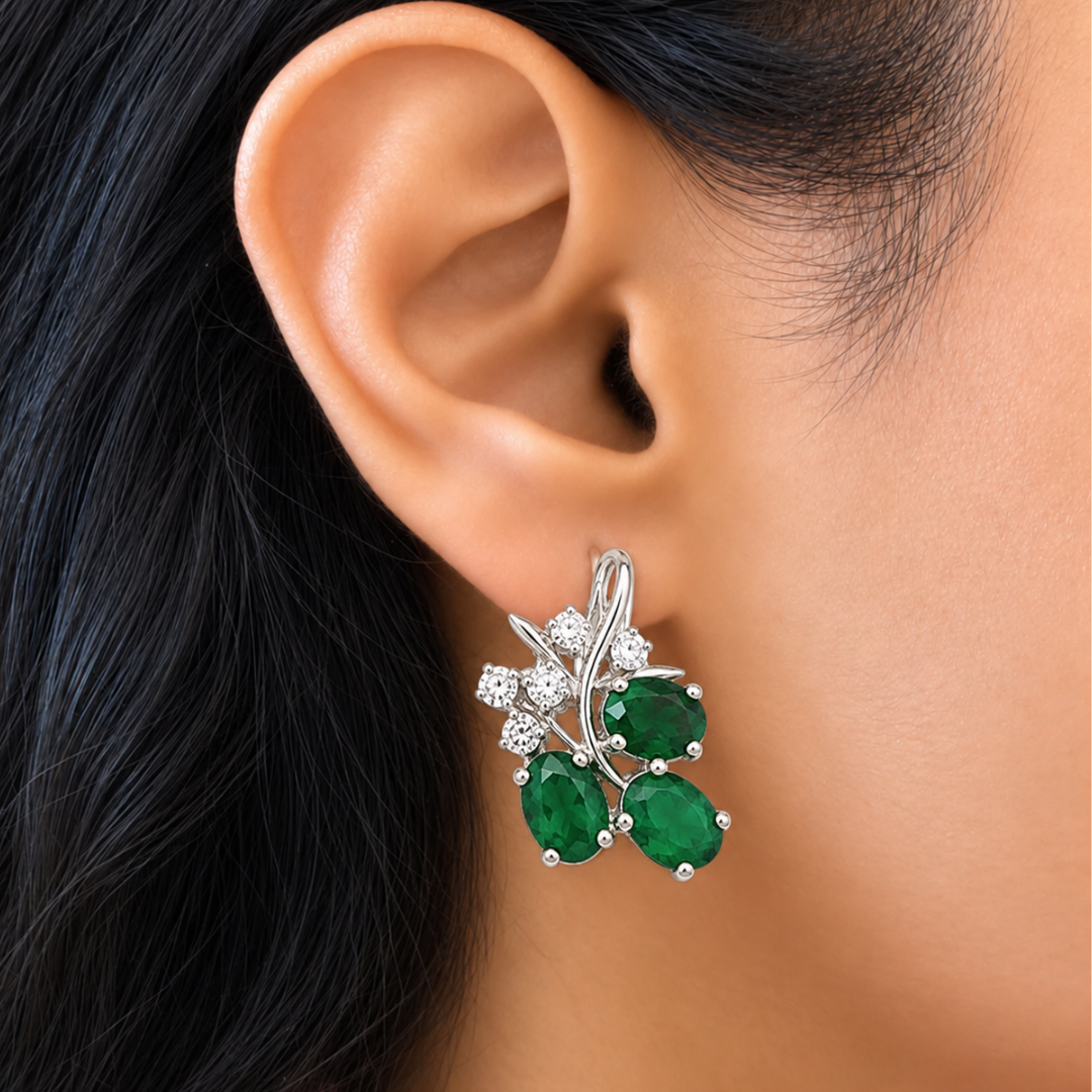 Green Onyx Grape Earrings