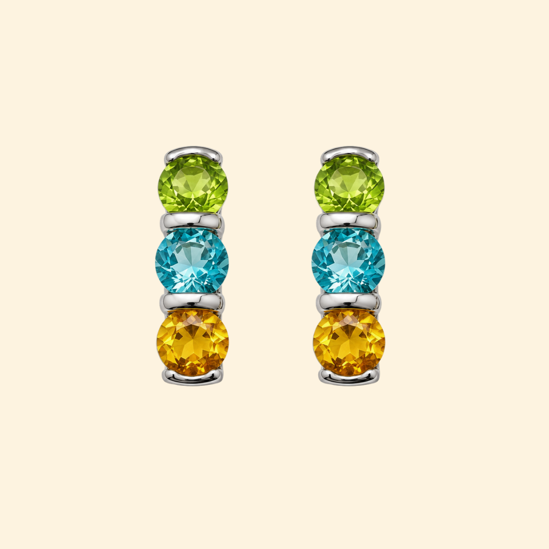 Trinity Multi Stone Earrings