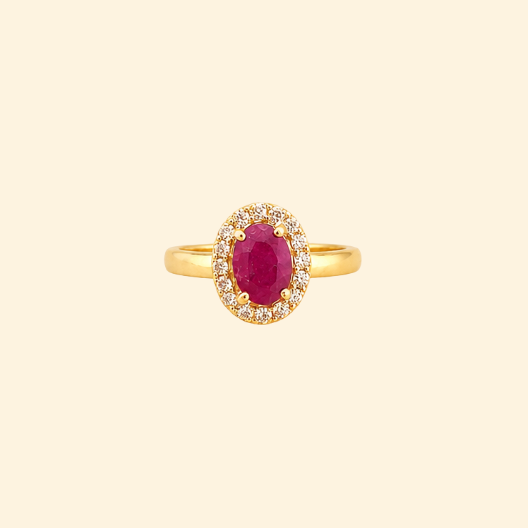 Corallina Oval Ring in Ruby