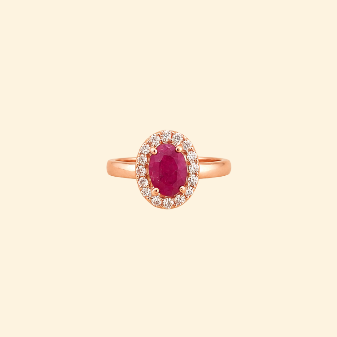 Corallina Oval Ring in Ruby