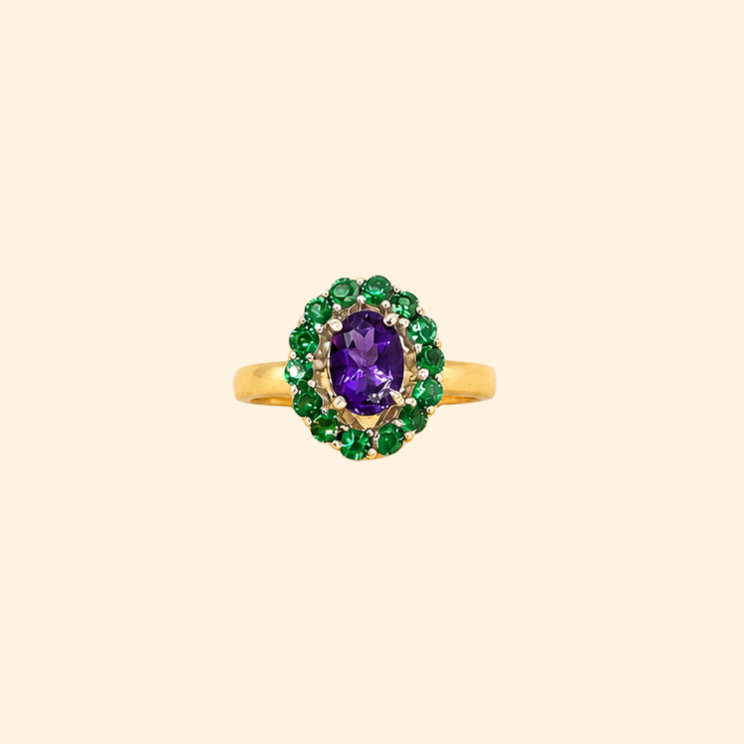 Oval Corallina Ring in Amethyst