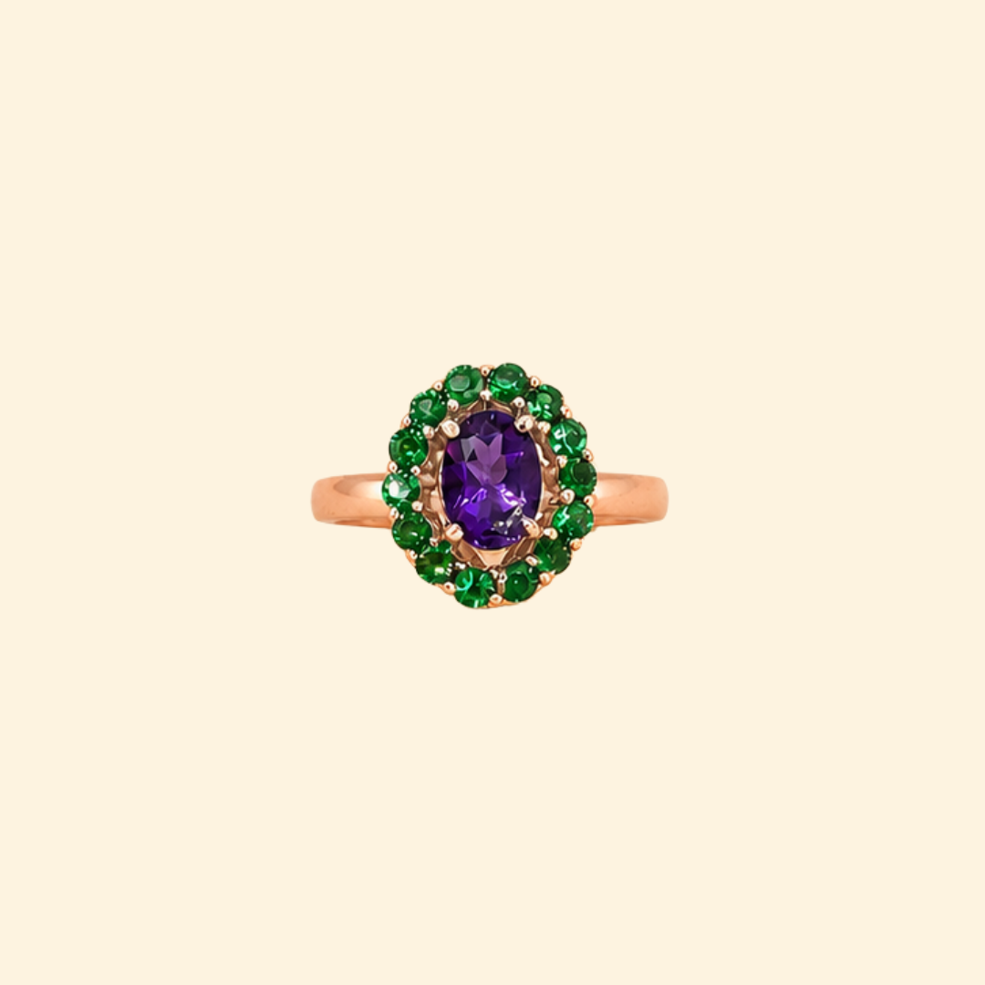 Oval Corallina Ring in Amethyst