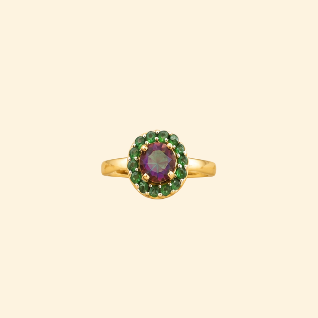 Round Corallina Ring in Mystic Quartz