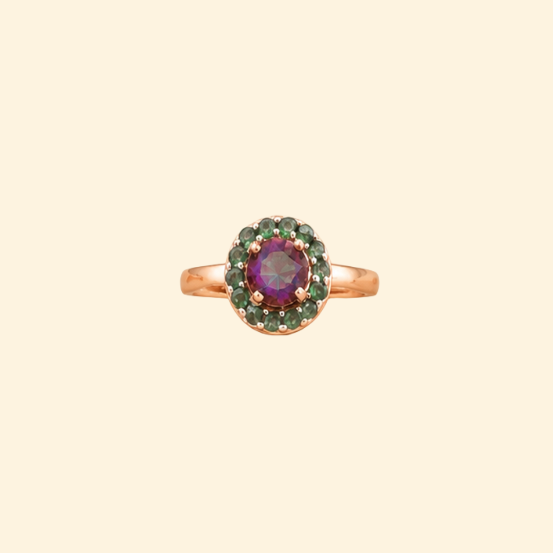 Round Corallina Ring in Mystic Quartz