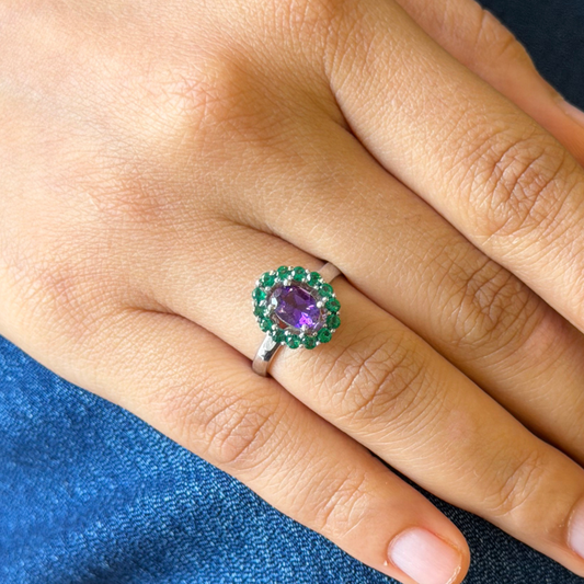 Oval Corallina Ring in Amethyst