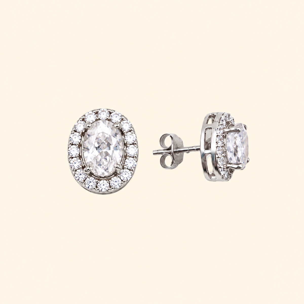Corallina Oval Earrings in Zirconia