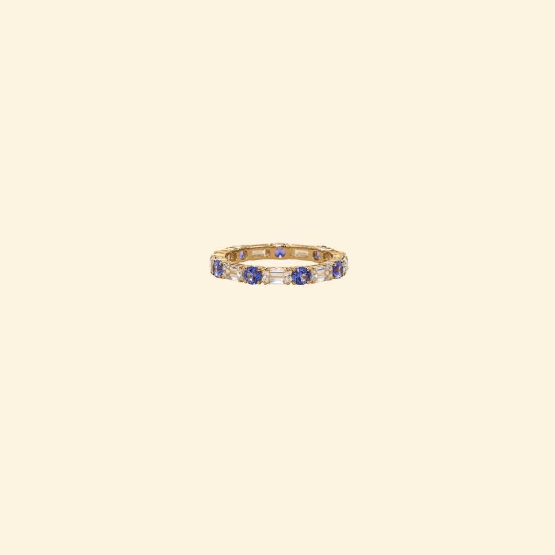 Tanzanite & Lab Grown Diamond Eternity Band