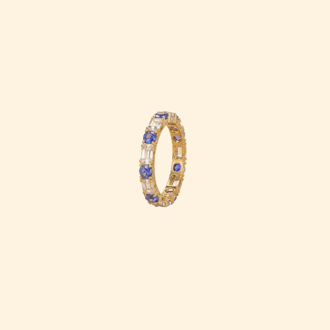 Tanzanite & Lab Grown Diamond Eternity Band