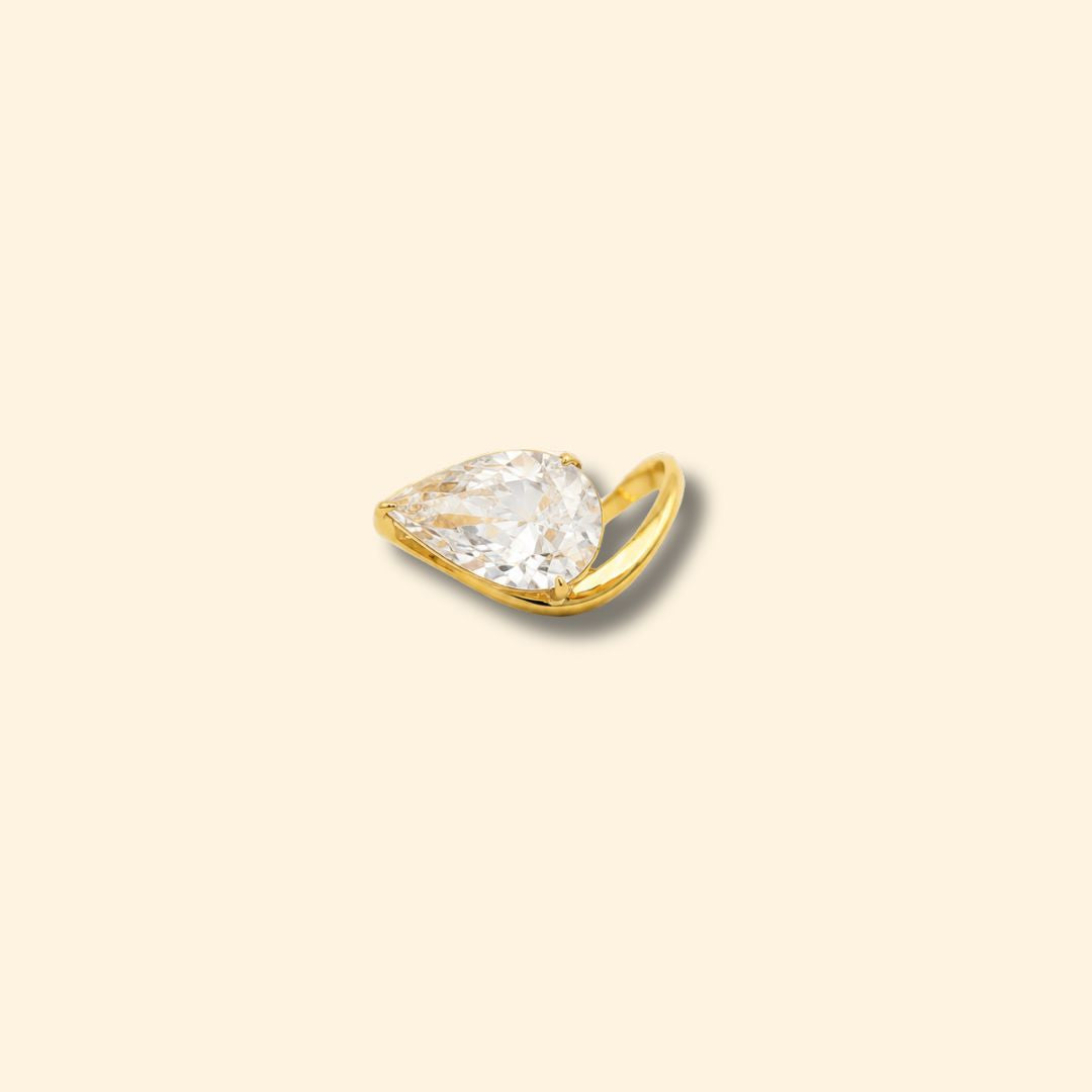 Pear Lab Grown Diamond Solitaire Ring