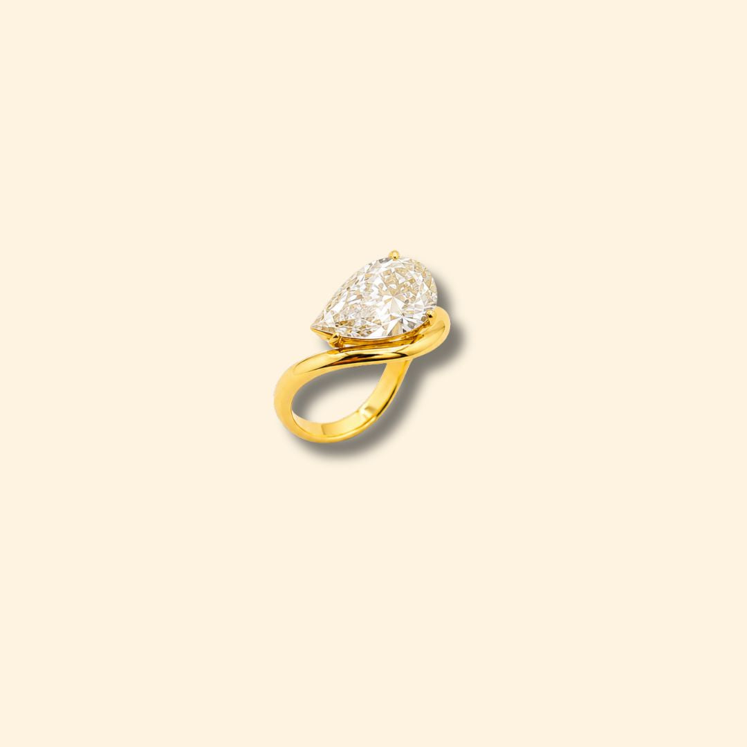 Pear Lab Grown Diamond Solitaire Ring