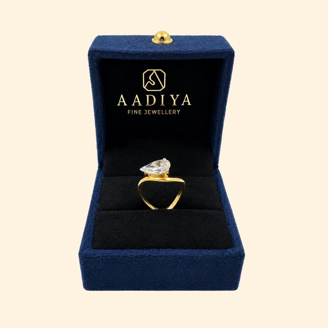 Pear Lab Grown Diamond Solitaire Ring