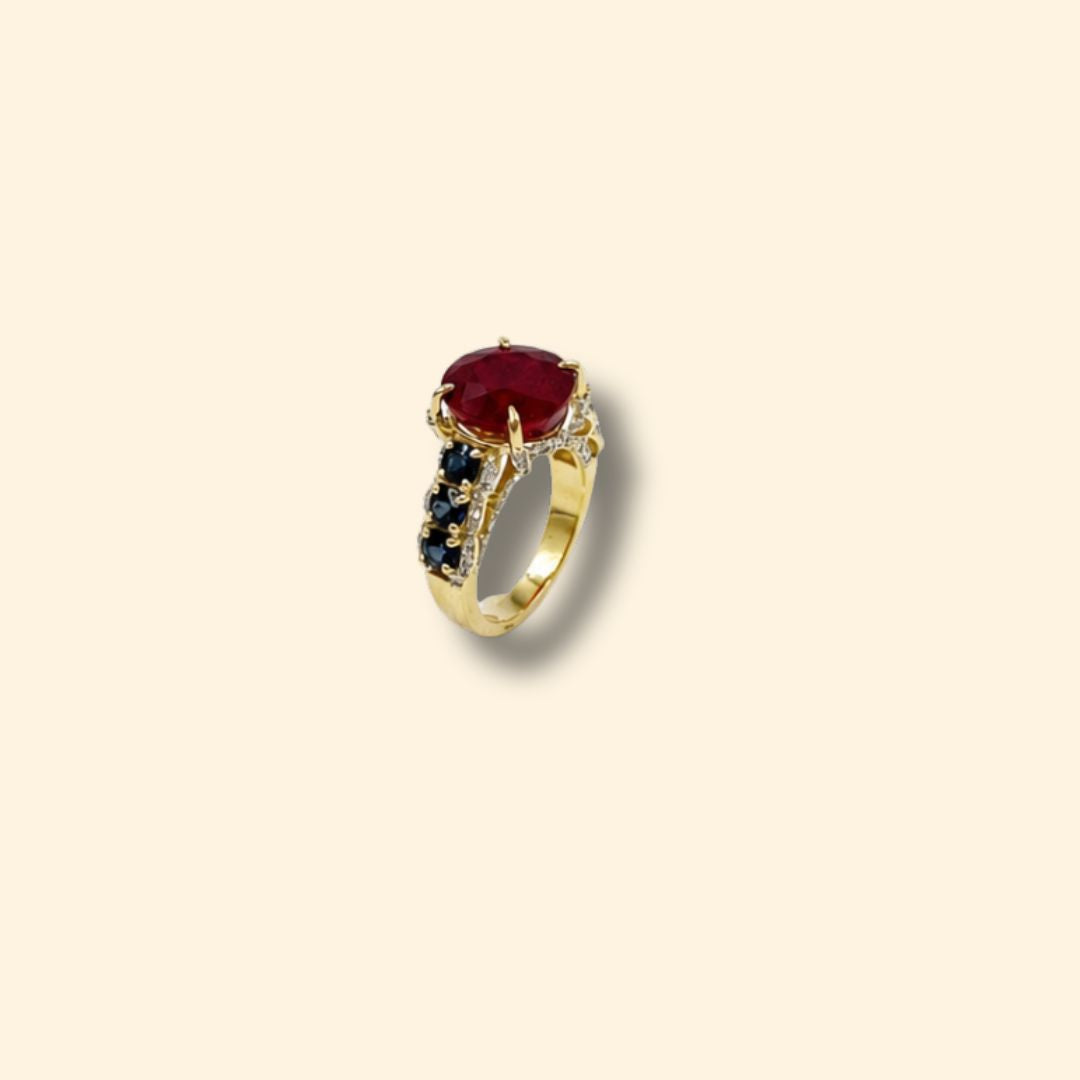 Royal Flush Ruby Ring