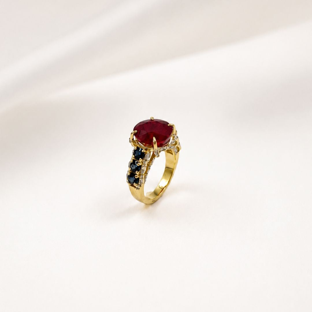 Royal Flush Ruby Ring