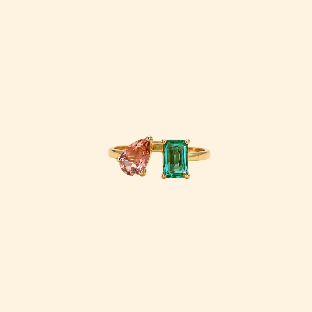 Tourmaline & Emerald Te Moit Ring