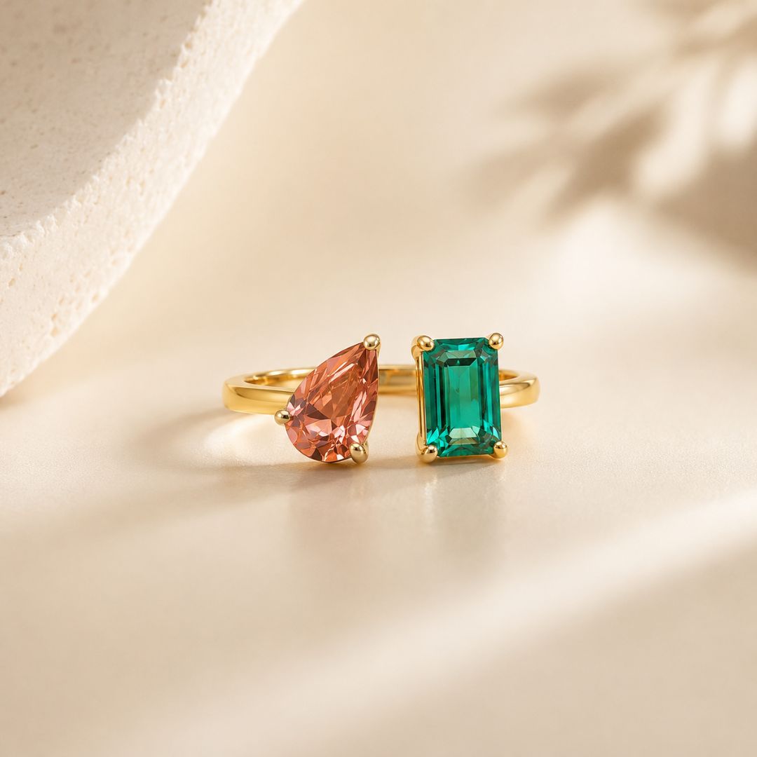 Tourmaline & Emerald Te Moit Ring