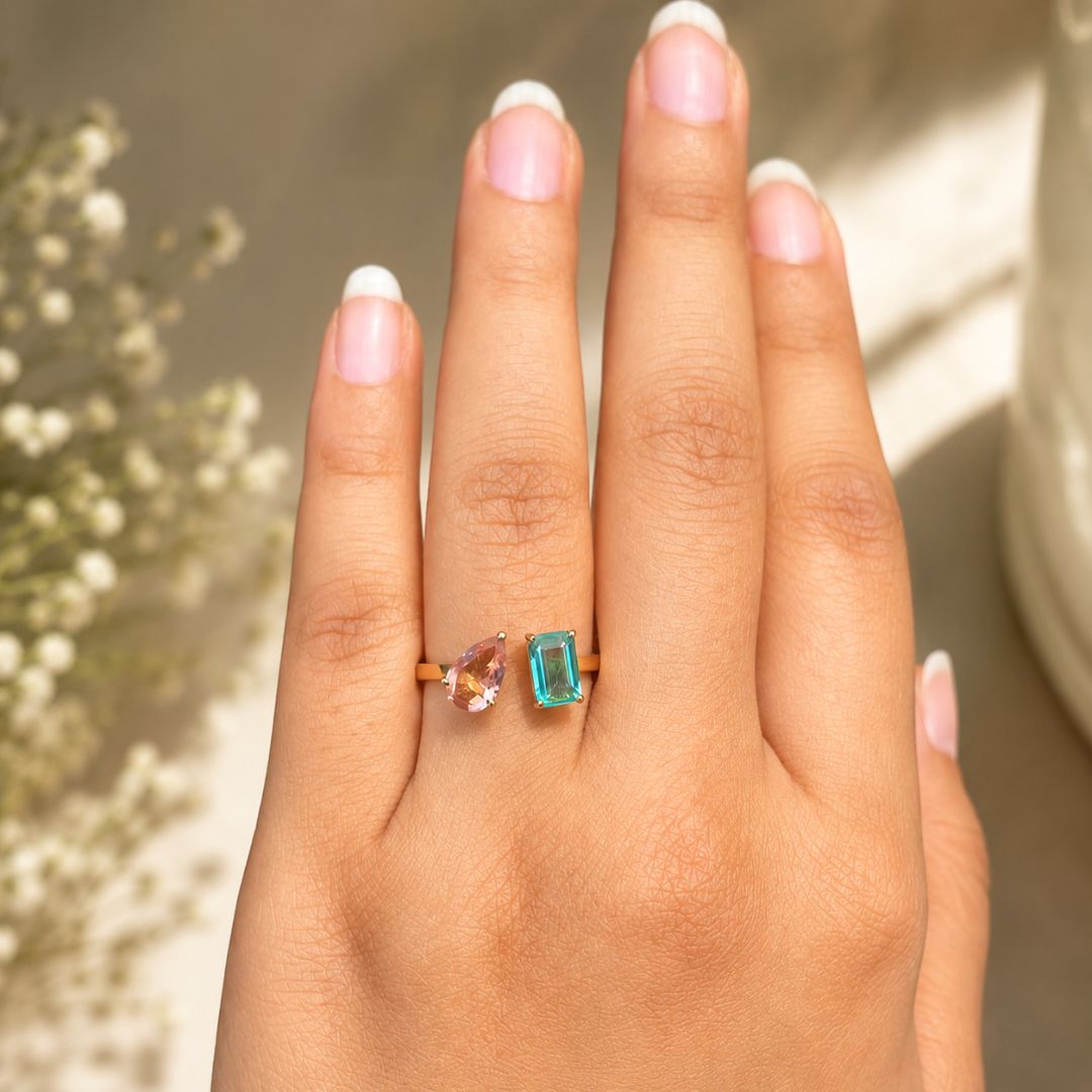 Tourmaline & Emerald Te Moit Ring