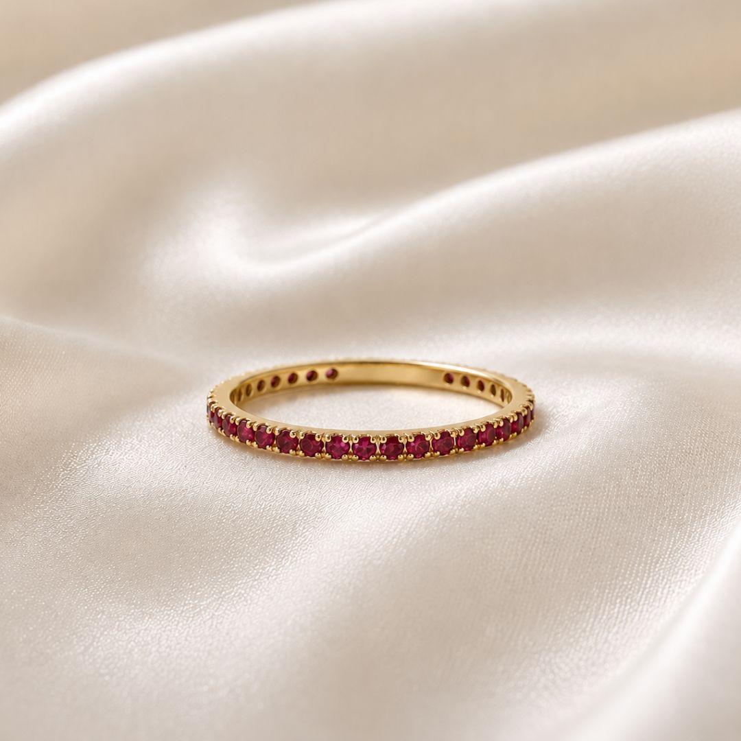Rhodolite Eternity Band