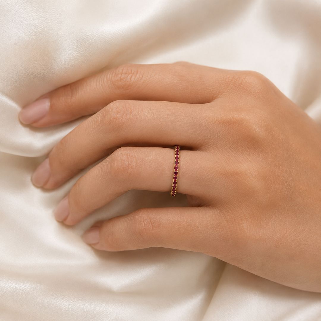 Rhodolite Eternity Band