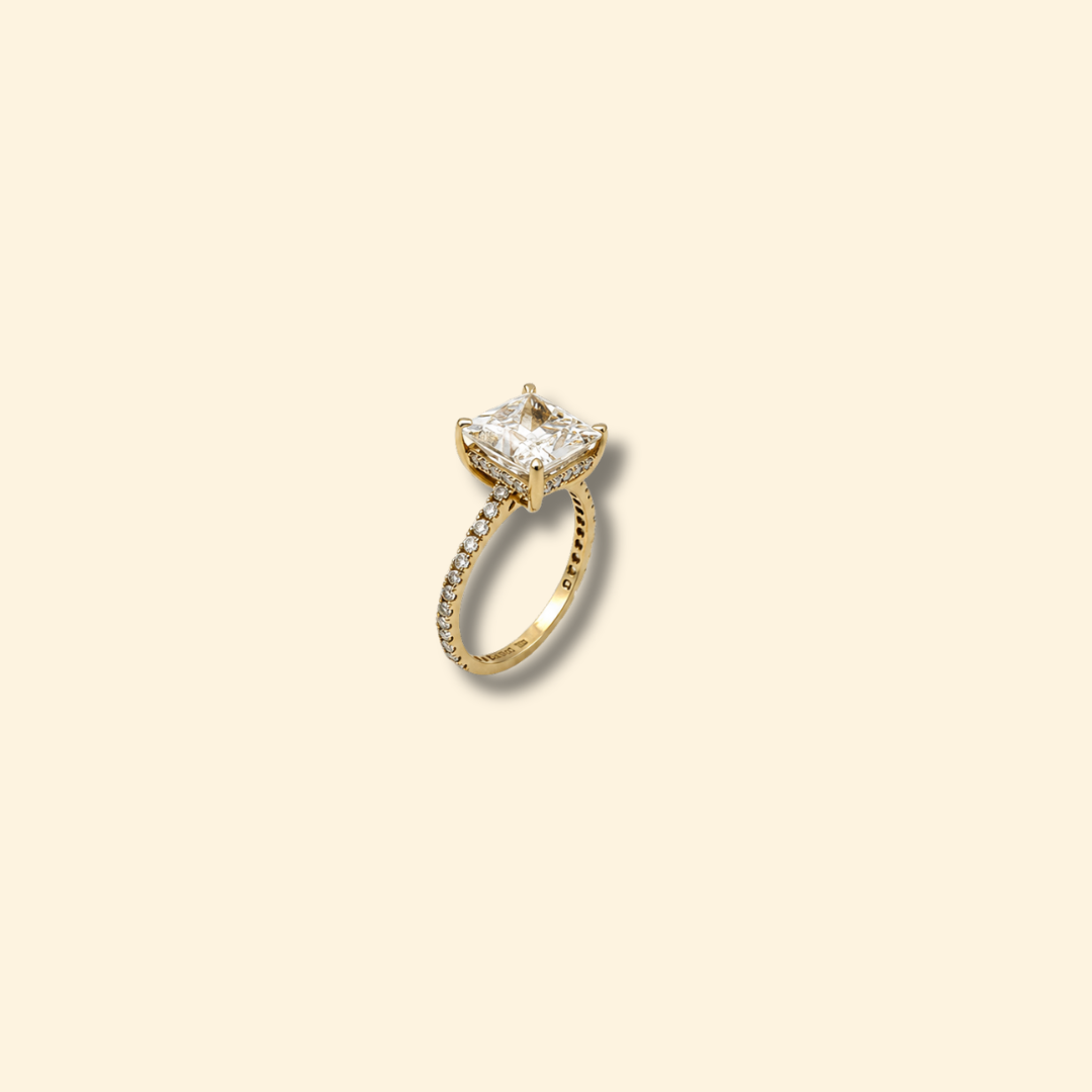 Princess Cut LGD Solitaire Diamond Ring