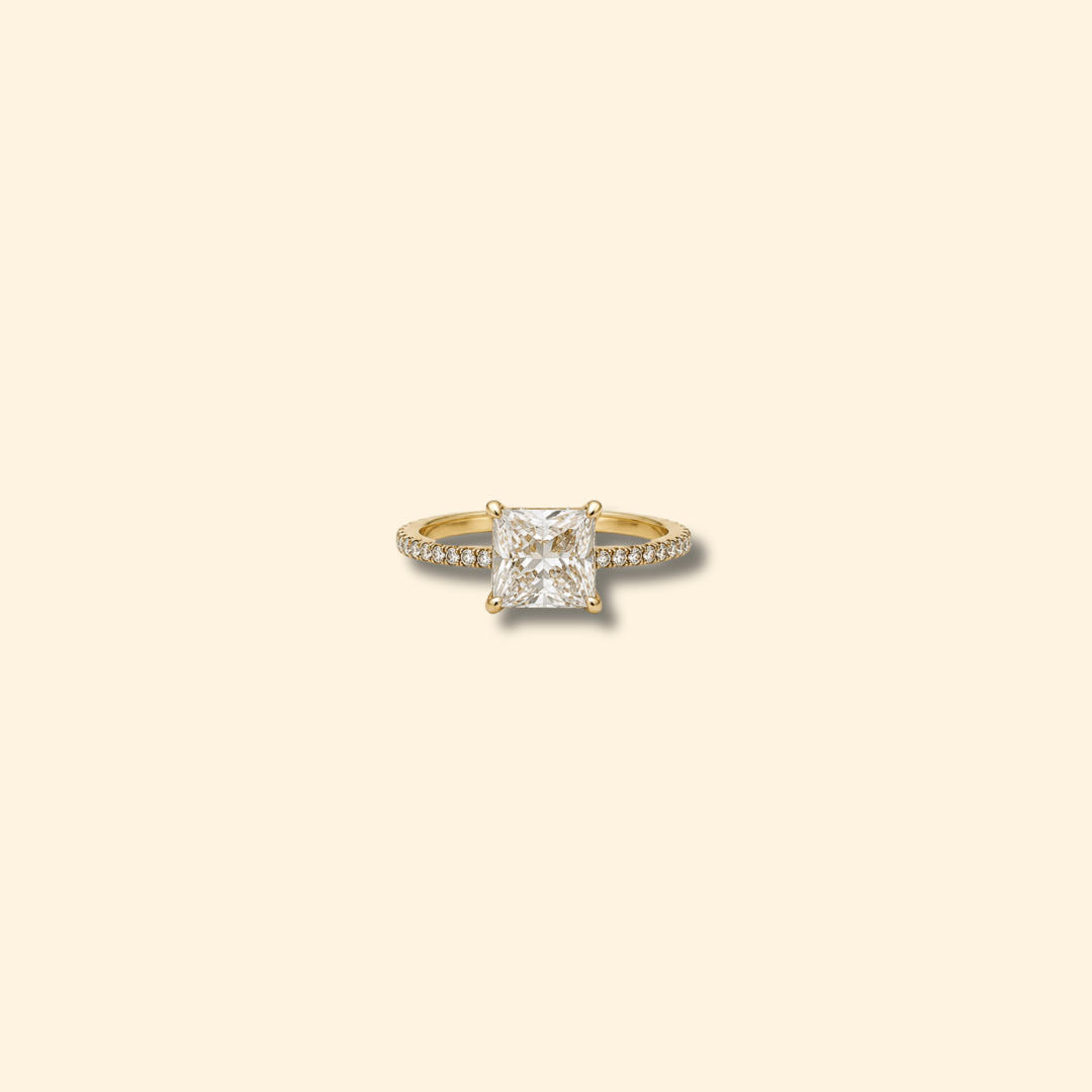 Princess Cut LGD Solitaire Diamond Ring