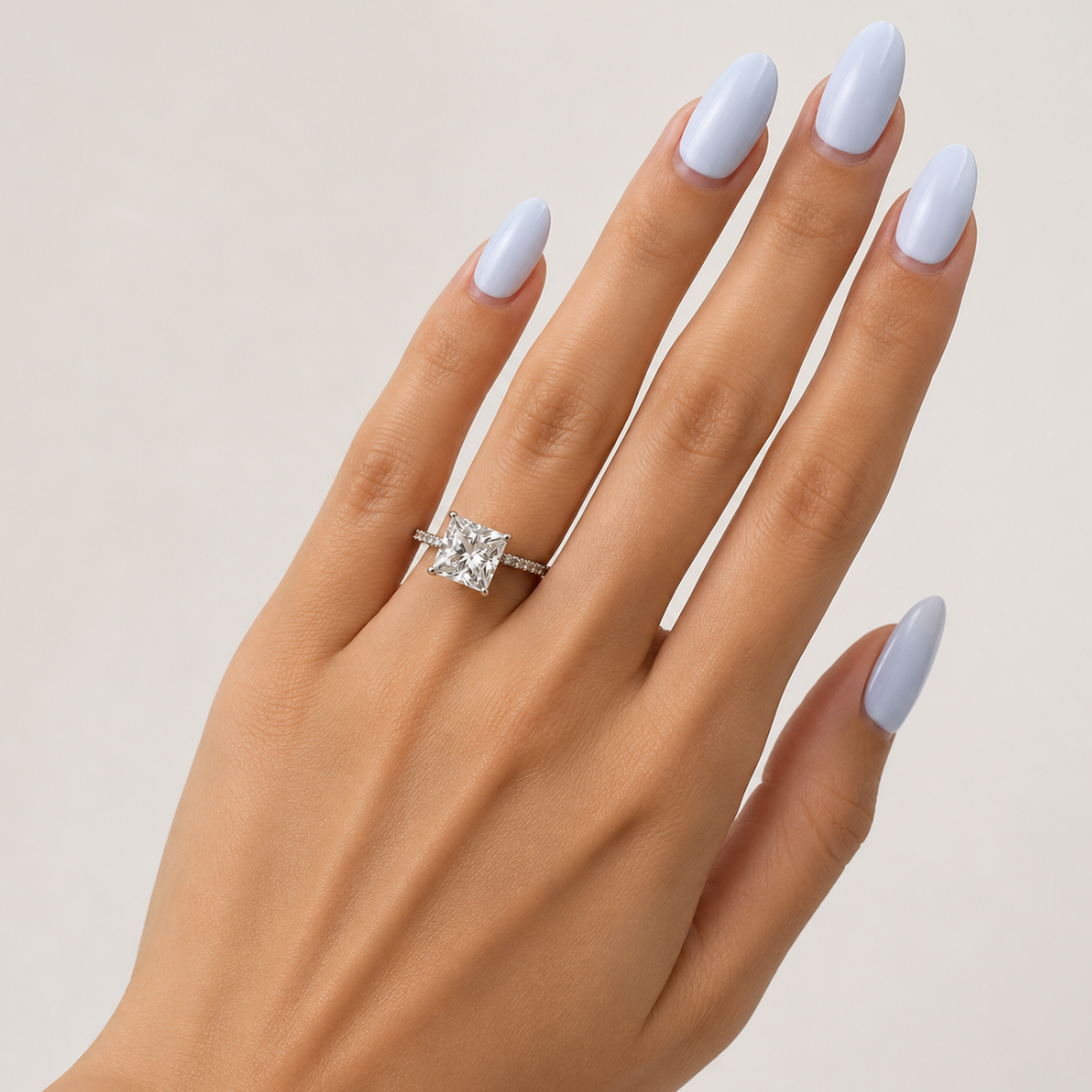 Princess Cut LGD Solitaire Diamond Ring