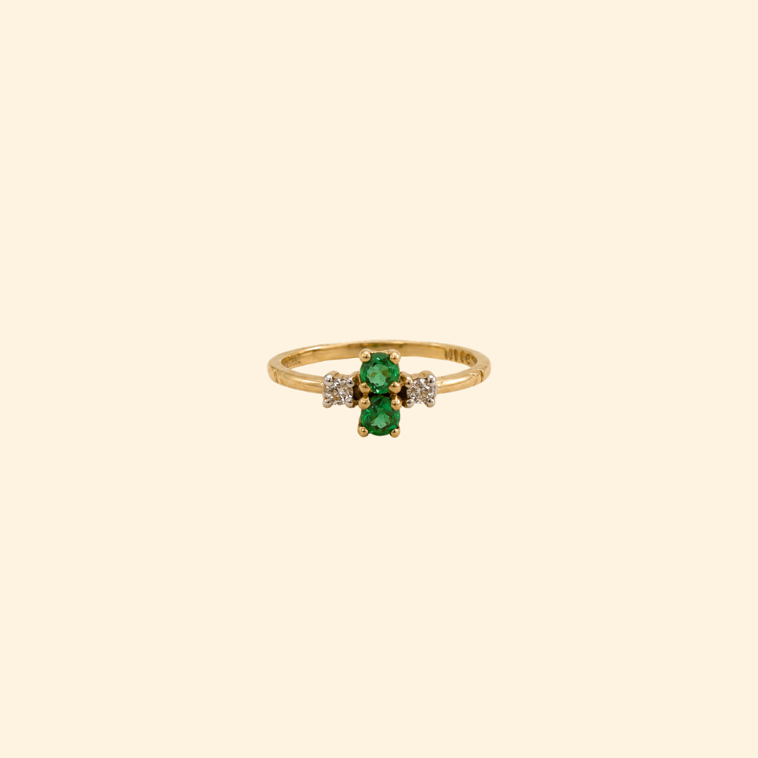 Emerald Duo Diamond Ring