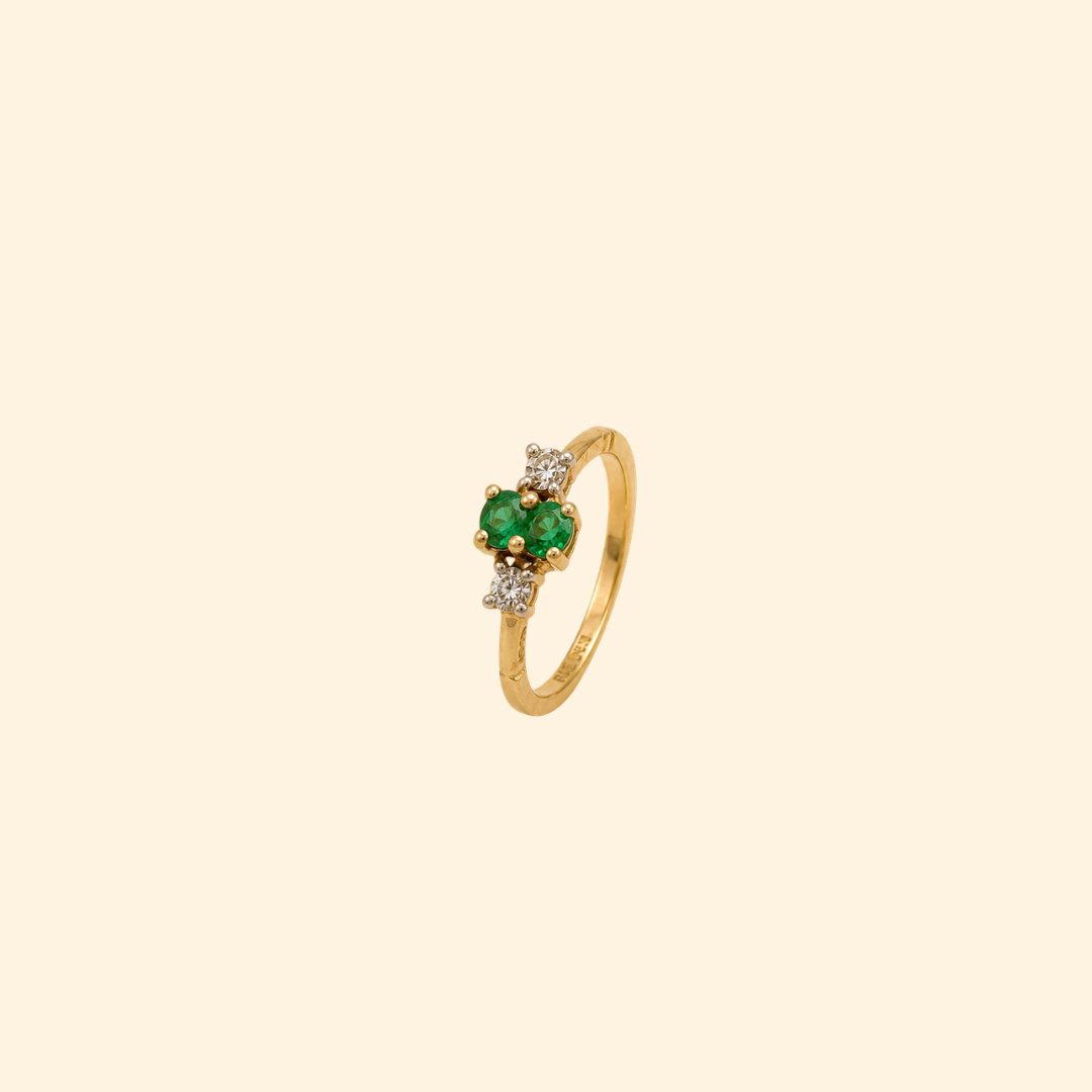 Emerald Duo Diamond Ring