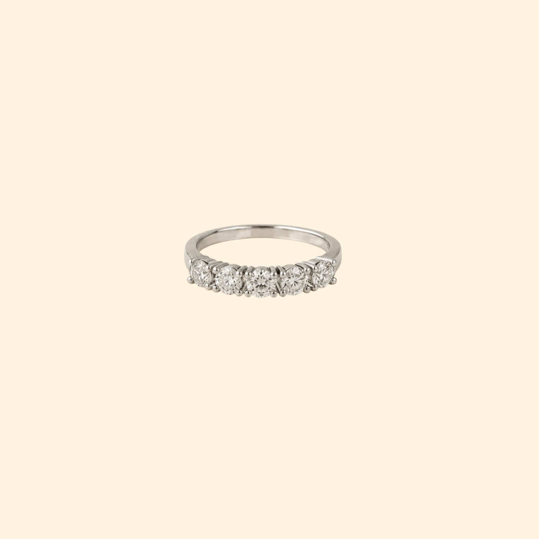 Round Diamond Half Eternity Band
