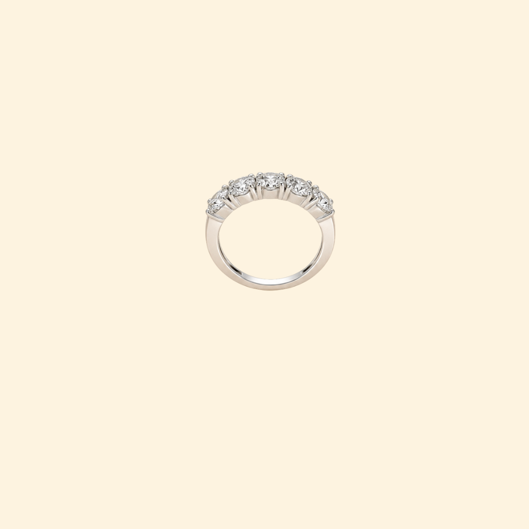 Round Diamond Half Eternity Band