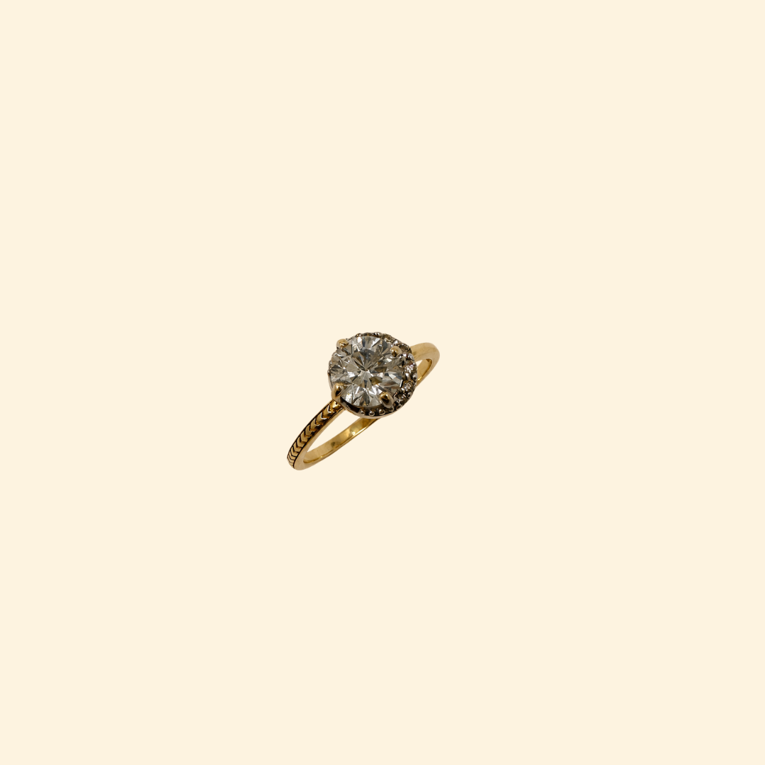 Crescent Solitaire Ring