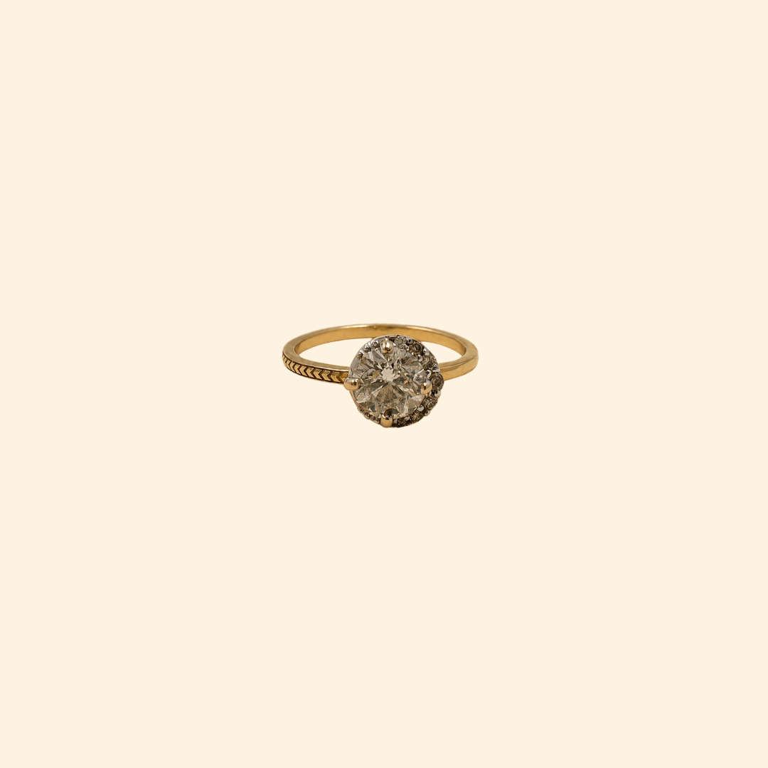 Crescent Solitaire Ring