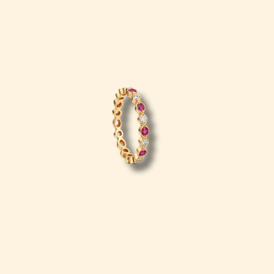 Ruby & Diamond  Eternity Band