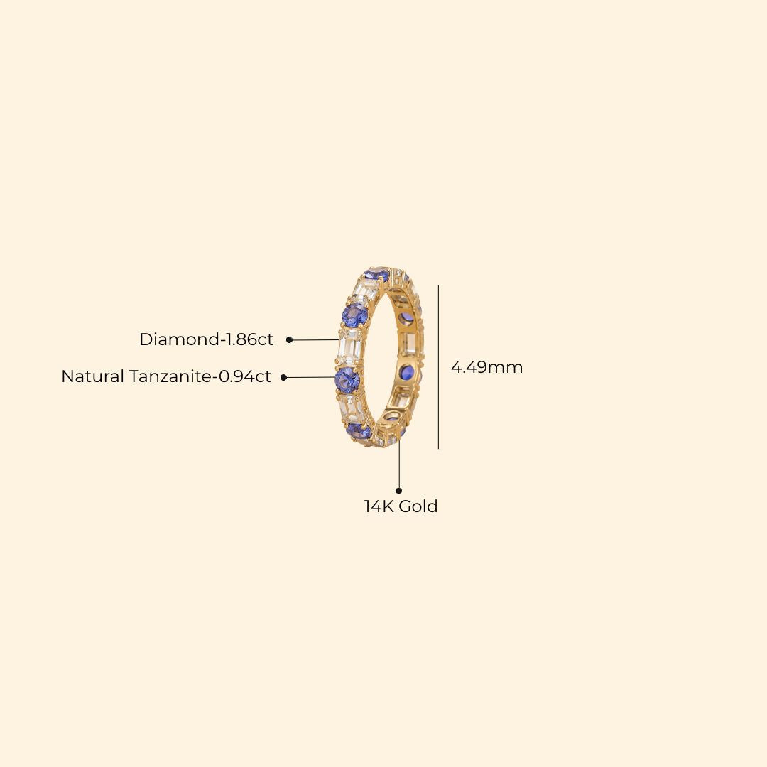 Tanzanite & Lab Grown Diamond Eternity Band
