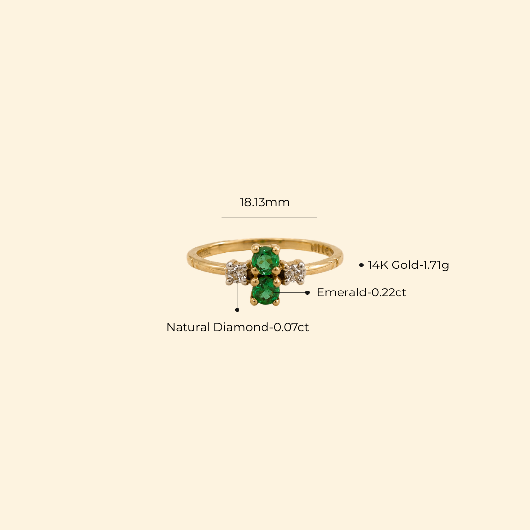 Emerald Duo Diamond Ring