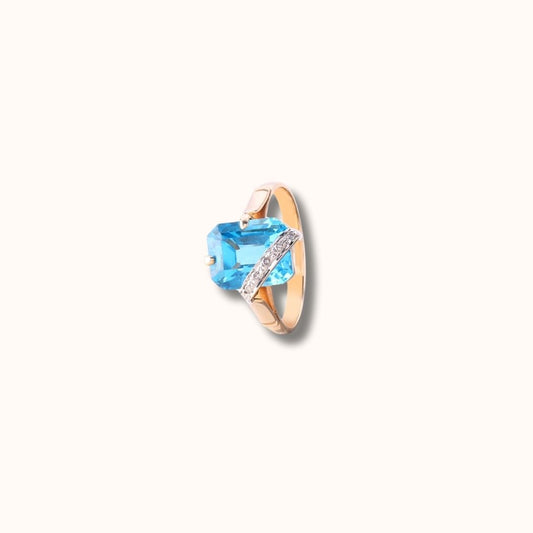 Radiant Blue Topaz Ring