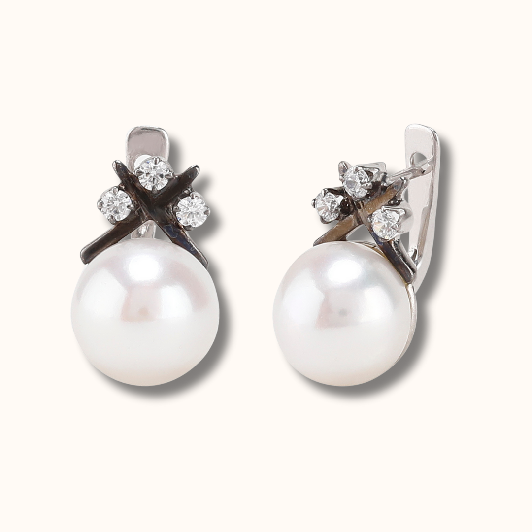 Tic Tac Pearl Earrings