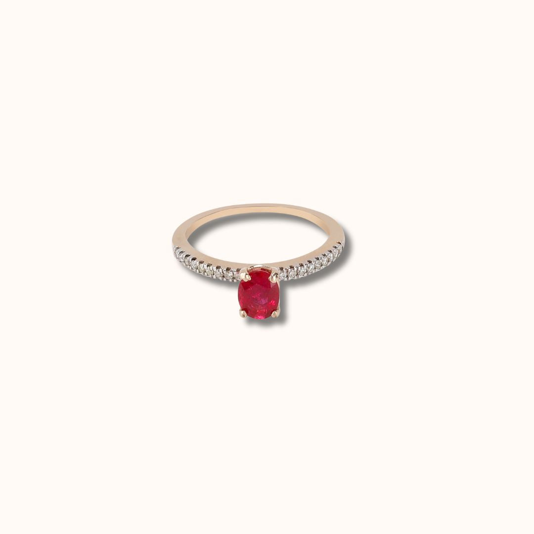 Oval Ruby & Diamond Ring