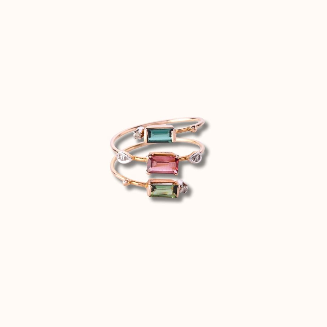 Spiral Tourmaline Ring