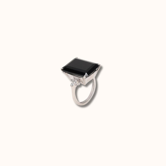 Boxy Black Onyx Ring