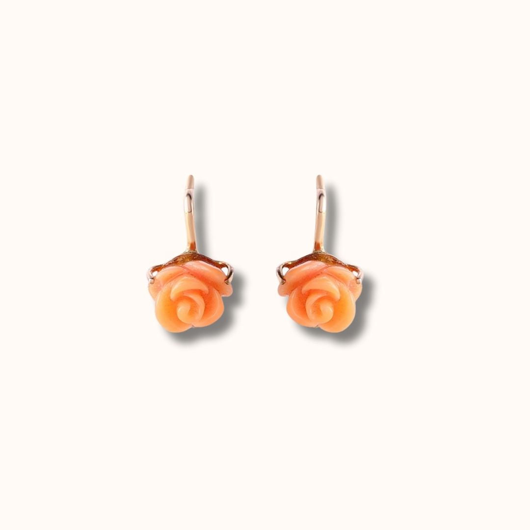 Coral Rose Earrings