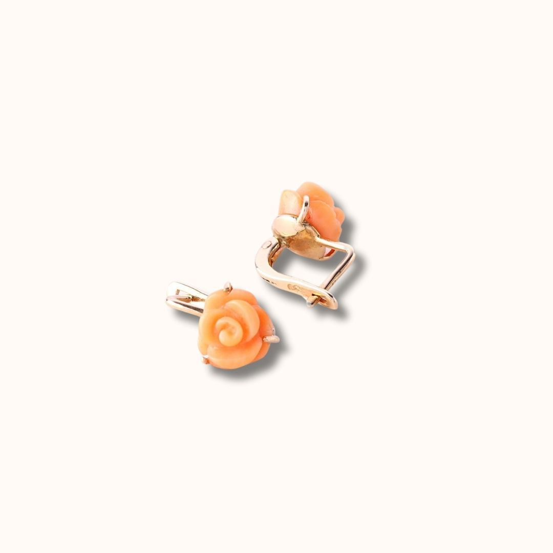 Coral Rose Earrings