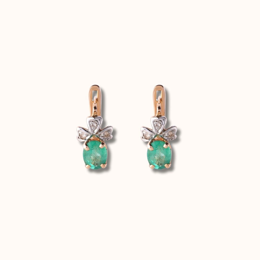 Emerald Cloverleaf Earrings