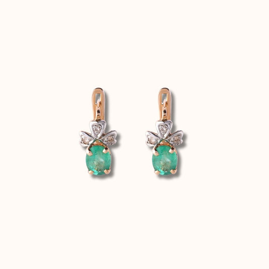 Emerald Cloverleaf Earrings