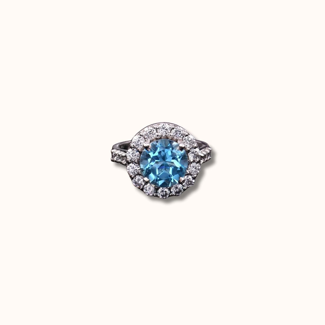 Classic Blue Topaz Swirl Ring