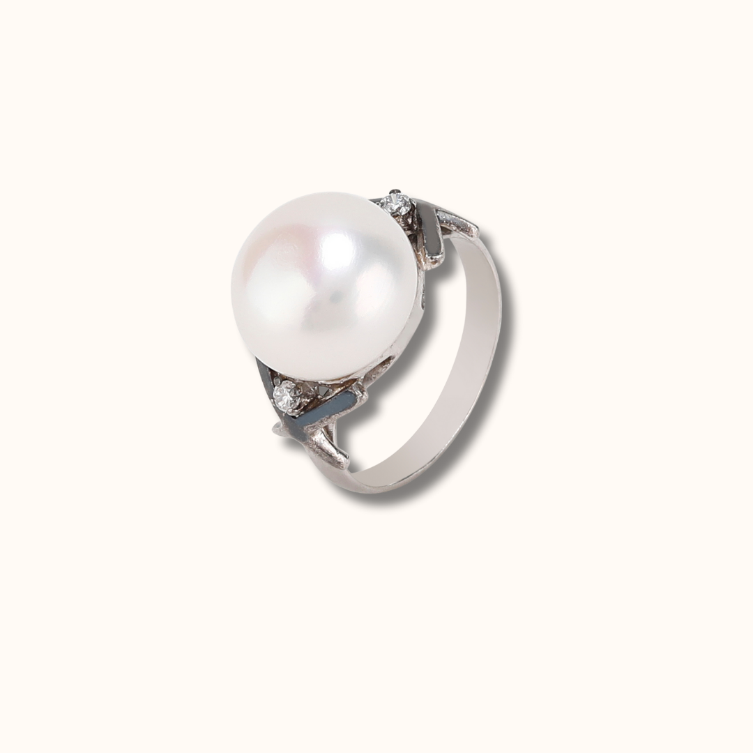 Tic Tac Pearl Ring & Earring Set